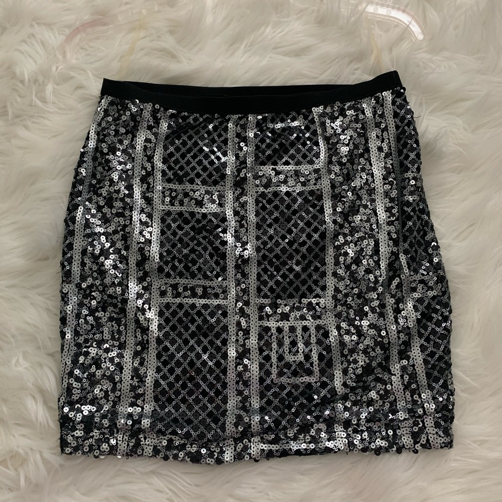 francescas sparkley black mini skirt